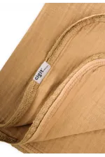 Lace Embroidered Single Layer Muslin Blanket 100x100 cm +/- 3 cm Mustard Yellow