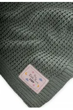 Couverture tricotée Selanik 80 x 100 cm (+/- 5 cm) Verte
