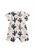 Patterned Overalls 0-4 Years Off White