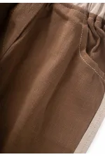 İki Renkli Keten Pantolon 2-7 Yaş Caramel