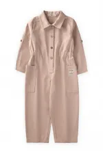 Salopette en gabardine beige 2-7 ans