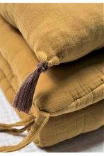 Müslin Bebek Yatak Koruma Yastık Seti (Yıkanmıştır) 32X180 cm +/- 2 cm Hardal Sarı