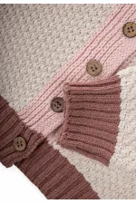 Triko Düğmeli Hırka 2-8 Yaş Doğal Pembe