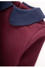Bebe Yakalı Sweatshirt Takım 0-3 Yaş Bordo