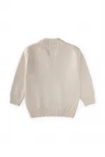 Triko Cepli Hırka 2-11 Yaş Ekru