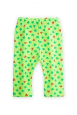 Neon Mevsimlik Kız Tayt 0-5 Yaş Yeşil Kalpli