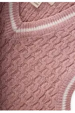 Pull en maille rose poudré pour enfants de 3 à 9 ans