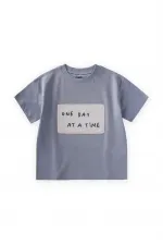 T-shirt à appliqué « Un jour à la fois », 2-10 ans, bleu pastel