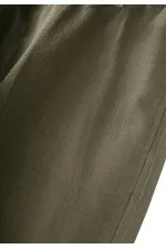 Keten Boyfriend Pantolon 2-10 Yaş Yeşil