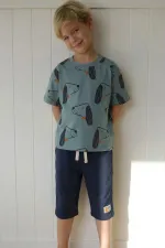 Desenli Kapri Takım 1-8 Yaş Mavi