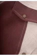 Chemise en lin bicolore, 2-7 ans, naturelle-prune