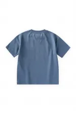 T-shirt à col travaillé, 2-12 ans, bleu indigo