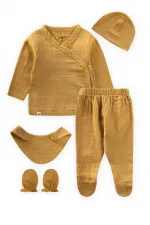 Organic Hospital Baby Set 0-3 Months Mustard Yellow