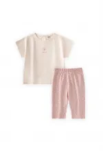 Knee-High Leggings and T-Shirt Set, Ages 1-7, Ecru