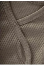 Corduroy Double Breasted Bodysuit 0-6 Months Mink