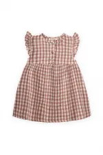 Robe à carreaux Peti marron, 1-8 ans