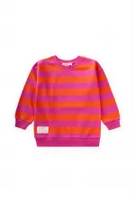 Striped Knitted Sweatshirt 2-12 Years Old Orange Fuchsia