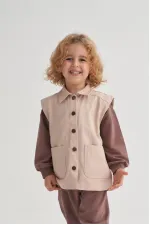 Gabardin Yelek 2-7 Yaş Bej