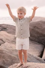 Müslin Gömlek Takım 1-8 Yaş Vizon