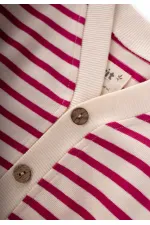 Gilet rayé fuchsia pour enfants de 2 à 10 ans