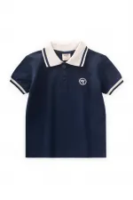 Polo Neck T-Shirt 2-10 Years Old Navy Blue