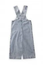 Bol Paça Kanguru Cepli Kot Salopet 2-7 Yaş Mavi