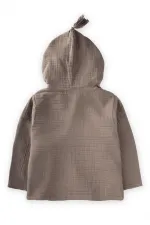 Double Layer Muslin Child Bathrobe 1-9 Years Dark Mink