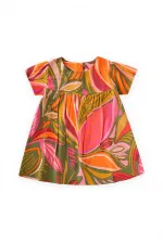 Patterned Flowy Dress, Ages 1-8, Orange