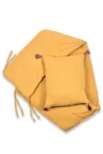 Müslin Bebek Yatak Koruma Yastık Seti (Yıkanmıştır) 32X180 cm +/- 2 cm Hardal Sarı