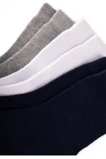 Three-Pack Kids' Socks, Ages 3-10, Navy, Grey, White