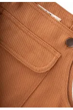 Salopette en gabardine beige, 2-7 ans