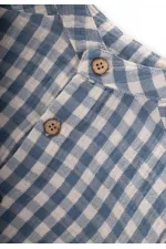 Chemise à motifs carrés Pöti, bleu indigo, 1-8 ans