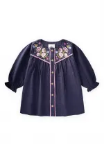 Müslin Elbise 2-10 Yaş Lacivert