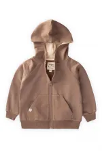 Gilet à capuche zippé, 1 à 14 ans, couleur vison