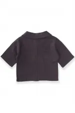 Sarh Keten Düğmeli Ceket 2-6 Yaş Siyah