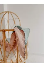 Muslin Double-Sided Handmade Baby Blanket (Washed) 100X100 cm Mint Powder