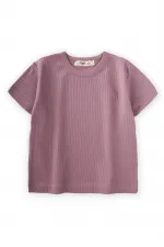 T-shirt côtelé basique 1-5 ans Lilas