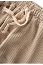 Fitilli Kadife Jogger Pantolon 1-10 Yaş Bej