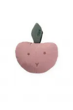 Hochet en mousseline en forme de pomme, rose séchée