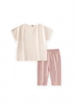 Knee-High Leggings and T-Shirt Set, Ages 1-7, Ecru