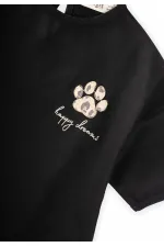 Ensemble short et t-shirt à motifs, 1 à 7 ans, noir