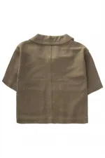 Sarh Keten Düğmeli Ceket 2-7 Yaş Haki Yeşil