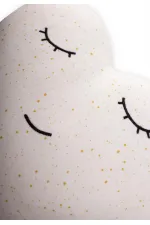 Coussin bébé décoratif en forme de cœur imprimé métallisé, 35 x 35 cm, écru