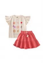 Ensemble jupe et haut en mousseline, 2-10 ans, écru