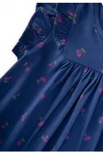 Robe à volants à motifs, 1 à 8 ans, bleu marine