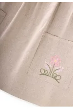 Keten Elbise 2-7 Yaş Naturel