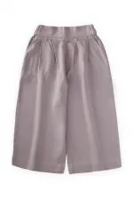 Pileli Bol Pantolon 2-7 Yaş Açık Gri