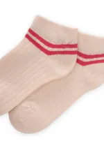 Bottines rayées pour enfant, chevilles apparentes, 5-12 ans, corail