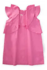 Robe en popeline à volants, rose, 2-7 ans