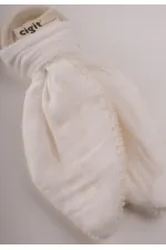 Ahşap Müslin Bebek Diş Kaşıyıcı Ekru